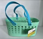 NWT Casabella Bath Storage Tote Aqua Blue Flexible Waterproof Dorm