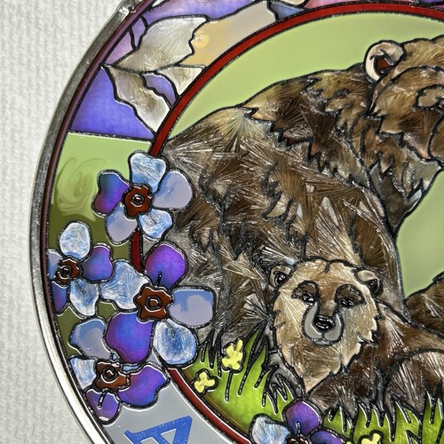 Amia Buntglas hängender Sonnenfänger 4,5" Alaska Braunbär Familie Bergsonne - Bild 5 von 7