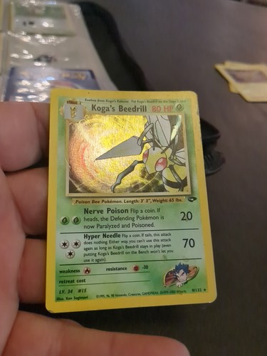 Pokemon Koga's Beedrill 9/132  Holo Stage 2 #22 - Picture 1 of 10