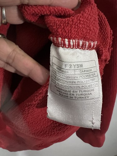 Vintage Nike Sweatshirt Mens MEDIUM Red 1/4 Zip Polyester Pullover Y2K READ - Picture 5 of 8