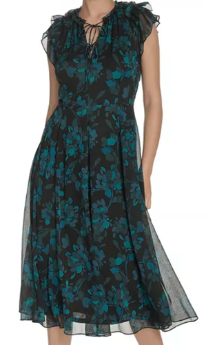 NWT Tommy Hilfiger Women's V-Neck Printed Dress, Cypress Multi, 4, $129