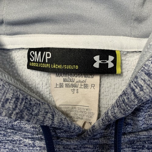 Under Armour Hoodie Mens S Blue Heathered Pullover - Picture 4 of 13