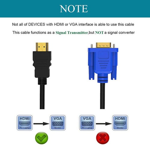 1 HDMI-Stecker Auf VGA-Kabel 1 ST��CKE 24 Karat Vergoldet 8 M A/V-Receiver Video - Bild 2 von 8