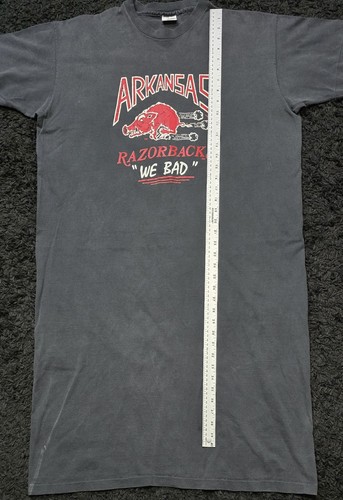 Arkansas Razorbacks Vintage langes T-Shirt Nachthemd Einzelnaht Einheitsgröße - Bild 3 von 7