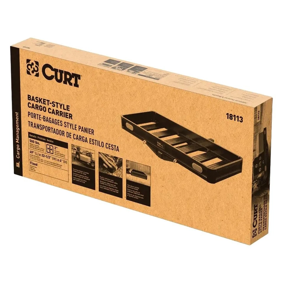 CURT 18113 Aluminum Hitch Cargo Carrier for 2" Receivers Foto 2 de 4
