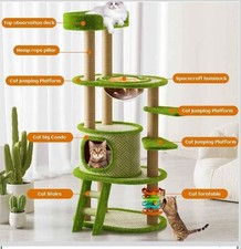 Oceskyha Cat Tree, Modern Cat Tree Tower for Cats - 55" Tall Density Board Condo