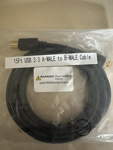 Cable USB 3.0 Super Velocidad 15 Ft 4.8 Gbps Placa Dorada Tipo A Macho a B Macho - Imagen 2 de 4