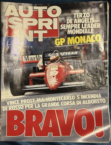 AUTOSPRINT Auto Sprint 21 Maggio 1985 Monaco F1 de Angelis Leader Alboreto Ferr