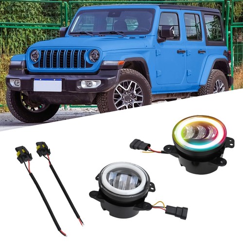 Aesthetic RGB Color Options Powerful LED Car Fog Light Pair at Four Inches - Picture 5 of 24