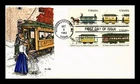 US COVER STREETCARS FIRST DAY ISSUE SETENANT MILLE HAND PAINTED CACHET