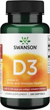 Swanson Vitamin D-3 5000 IU Bone Health Immune Support Healthy Muscle Function D