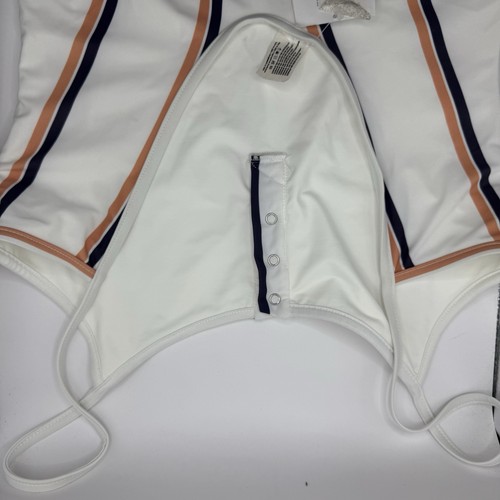 Tavik orange & weiß gestreifter Einteiler Badeanzug Strand Sommer Large neu mit Etikett - Bild 8 von 12