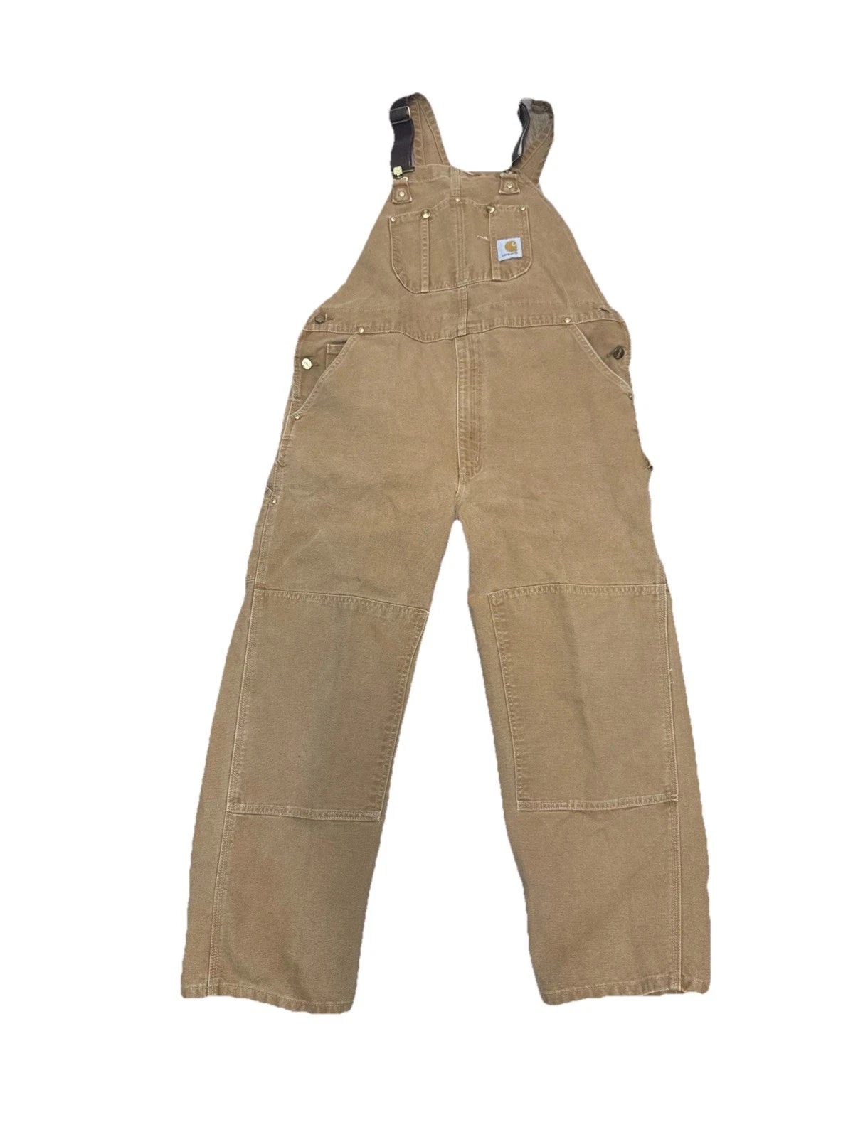 Carhartt Overall Quilted Lined Canvas Bib Workwear 42x30 USA Union Made