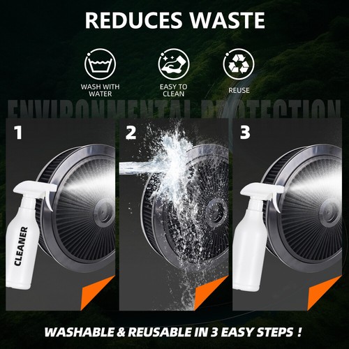High Flow 14x3" Black Round Thru Washable Air Cleaner w/ Chrome Lid For SBC B - Picture 6 of 11