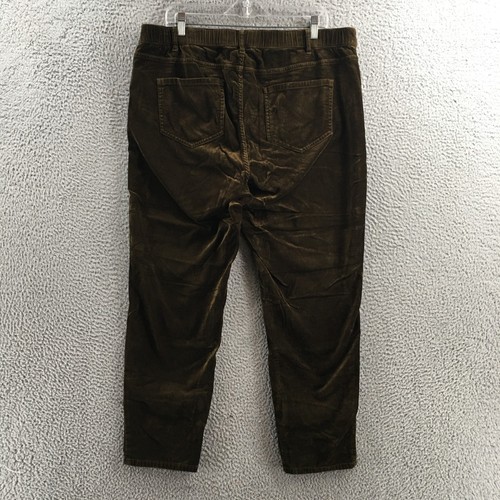 JJill Corduroy Pants Womens 18 Brown Mid Rise Button Front Zip Fly Cotton Blend - Picture 11 of 20