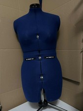 Vintage Adjustable Dressmakers Mannequin Blue + Cover – Metal Stand
