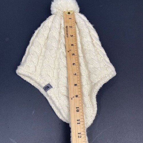 The North Face donna avorio foderato in pile berretto paraorecchie pom taglia unica - Foto 8 di 9