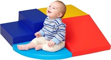 HOMCOM 4-piece Soft Play Set Climb and Crawl Foam Activity Toys Multi Colour
