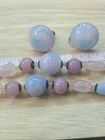 Miriam HASKELL glass Beads Necklace W/Adjustable Clip On Earrings In 925 VINTAGE
