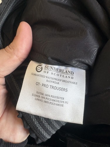 Herren Sunderland Of Scotland GT Pro Golf wasserdichte Hose schwarz Gr. XL kurz - Bild 6 von 9