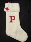 Wondershop at Target 18" Monogram Letter "P” White Knit Christmas Stocking