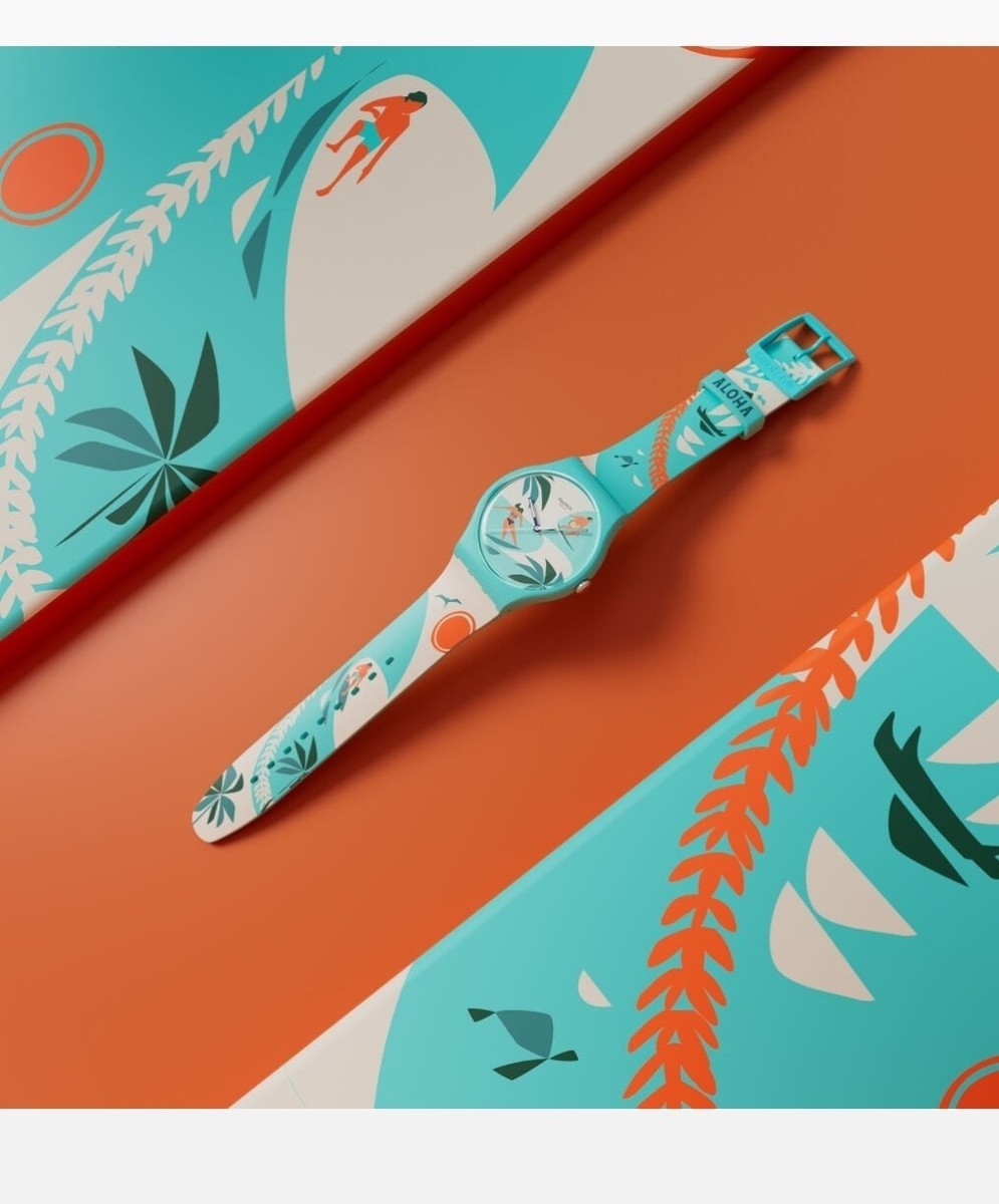 RELEASE Swatch Hawaii NEI Nick Kuchar Aloha SO29Z705 41mm