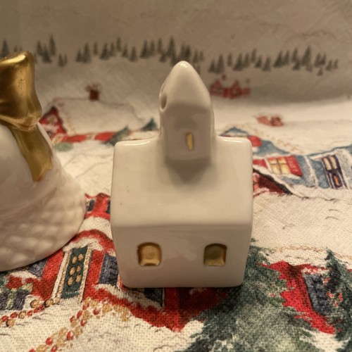 Cracker Barrel Christmas Church & Bell salt and pepper shaker set 2025 Holiday$ - Picture 5 of 13