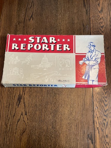 1954 STAR REPORTER Brettspiel Mid Century Modern Parker Brothers unvollständig RR