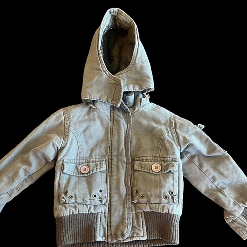 Chaqueta de bombardero con capucha Michael F cargo 3T niño pequeño cremallera carga militar cálida acogedora - Imagen 7 de 14