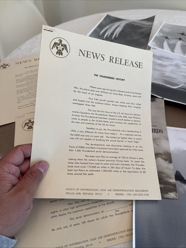 Vintage 1950s 60s US AIR FORCE THUNDERBIRDS News Release Photos US Government - 第 7/9 張圖片