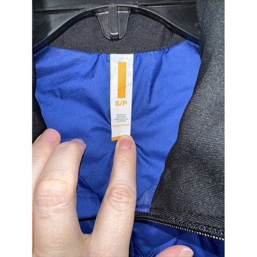 Lucy Activewear Womens Vest Small Blue Black Puffer Full Zip Padded Warm Travel - Picture 4 of 6