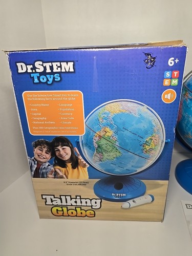 Dr. STEM Toys Talking 9” World Globe with Interactive Stylus Pen & Stand Ages 6+ - Picture 9 of 10