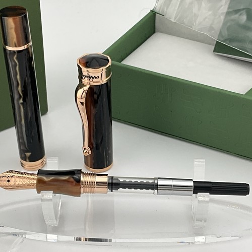 MONTEGRAPPA DUCALE EMPEROR BROWN ROSE GOLD FOUNTAIN PEN FINE NIB - Imagen 5 de 8