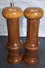 Vintage Styson Wooden Salt Shaker and Pepper Mills Grinders Set 8” Tall