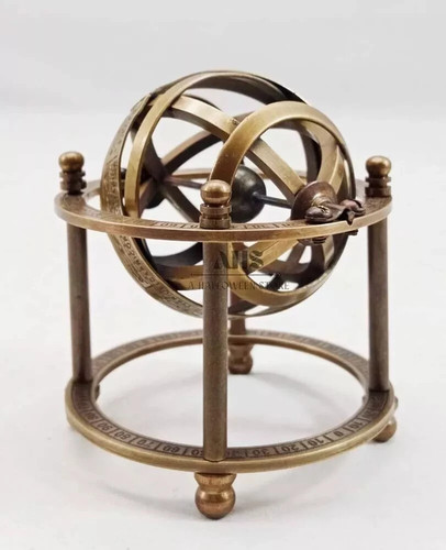 3 Inch Brass Small Armillary Sphere Globe Retirement, Special Occasions X-mas. - Picture 2 of 7