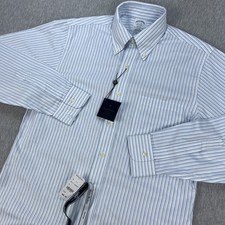 Brooks Brothers Regent Button-Down Shirt Mens 15-34 White/Blue Pinstripe NEW