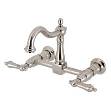 Kingston Brass KS126.AL Heritage 1.8 GPM Wall Mounted Widespread - Nickel