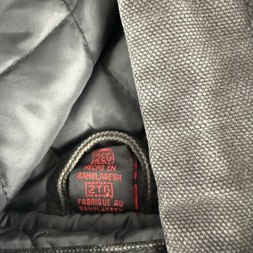 Chaqueta a Presión Para Hombres 2XL Negra Gris Ropa de Trabajo con Capucha Cremallera Completa Parche Bandera Americana - Imagen 5 de 11