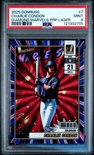 2025 PANINI DONRUSS DIAMOND MARVELS PURPLE LASER #7 CHARLIE CONDON 8/15 PSA 9