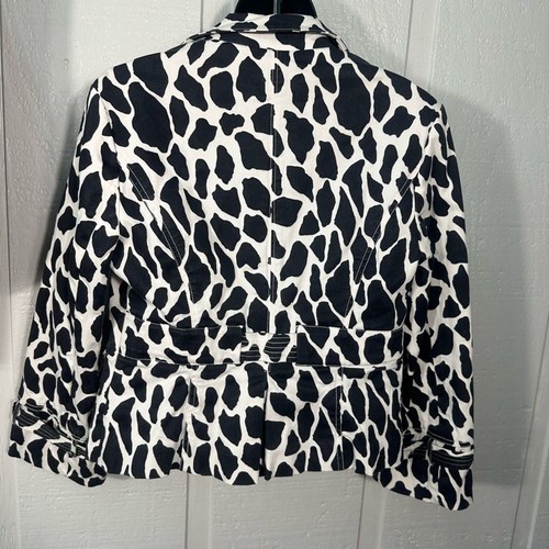 Christine Phillipe Black White Animal Print Cotton Spandex Jacket Size 8 EUC - Picture 7 of 8