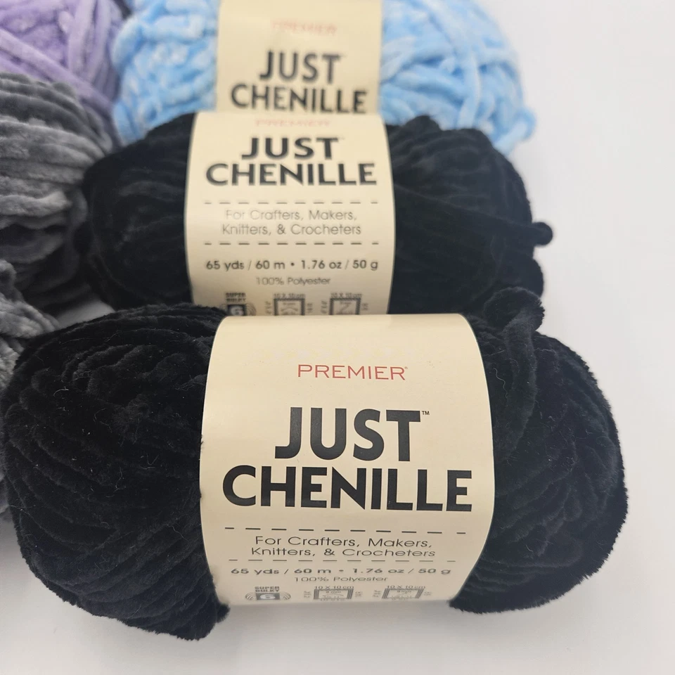 Juego de 10 hilos de chenilla Premier Just 100 % poliéster 50 gr - suave y acogedor Foto 2 de 4