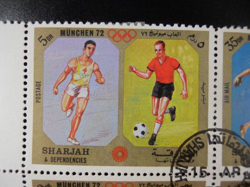 MIXED LOT VINTAGE WORLD POSTAL POSTAGE STAMPS BLOCK SHARJAH OLYMPICS MUNCHEN - Picture 12 of 12