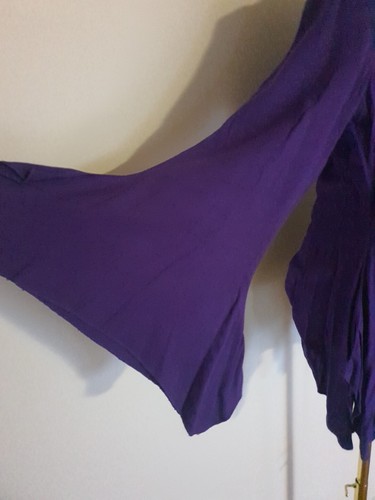 Holy Clothing Purple Passion Renaissance Gypsy Bohemian Hankerchief Hippie Top M - Picture 4 of 12