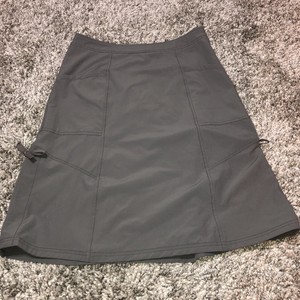 TITLE-NINE-Skirt-Stretch-Lightweight-Cinch-Side-A-Line-Midi-Sz-6-Gray-pockets