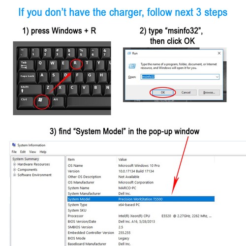 Cable adaptador de alimentación cargador de CA Dell original OEM para Inspiron serie 15 - Imagen 3 de 23