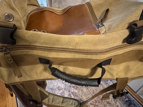 Canvas Water-Resistant Durable Backpack, Duffle Bag Travel Carry On Backpack - Picture 13 of 13