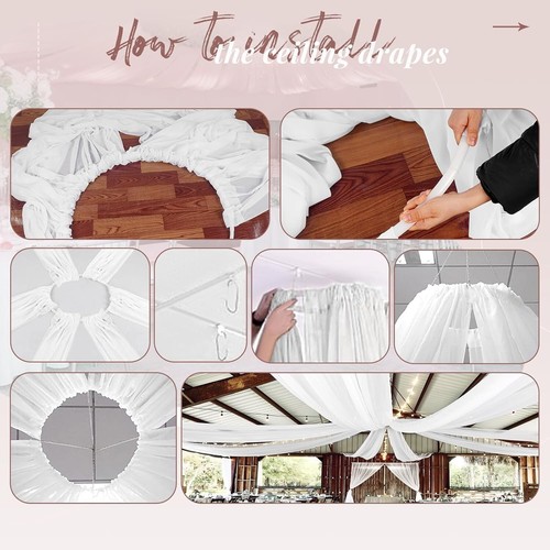 Versatile White Chiffon Drapes 5ft x 10ft - Perfect for Weddings & Ceremonies - Picture 9 of 12