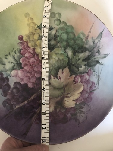 1953 VTG HUTSCHENREUTHER SELB BAVARIA HAND PAINTED LARGE ROUND PLATTER SIGNED - Picture 6 of 6