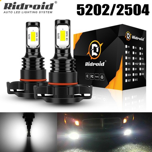 5202 LED Fog Light Bulbs For Chevy Silverado 1500 2500HD 2007-2015 6000K White - Picture 1 of 15