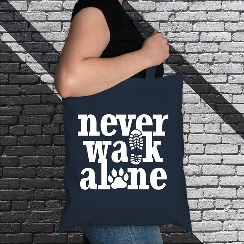 Stoffbeutel Baumwolltasche Jutebeutel Lange Henkel Hunde Motiv NEVER WALK ALONE - Bild 5 von 21